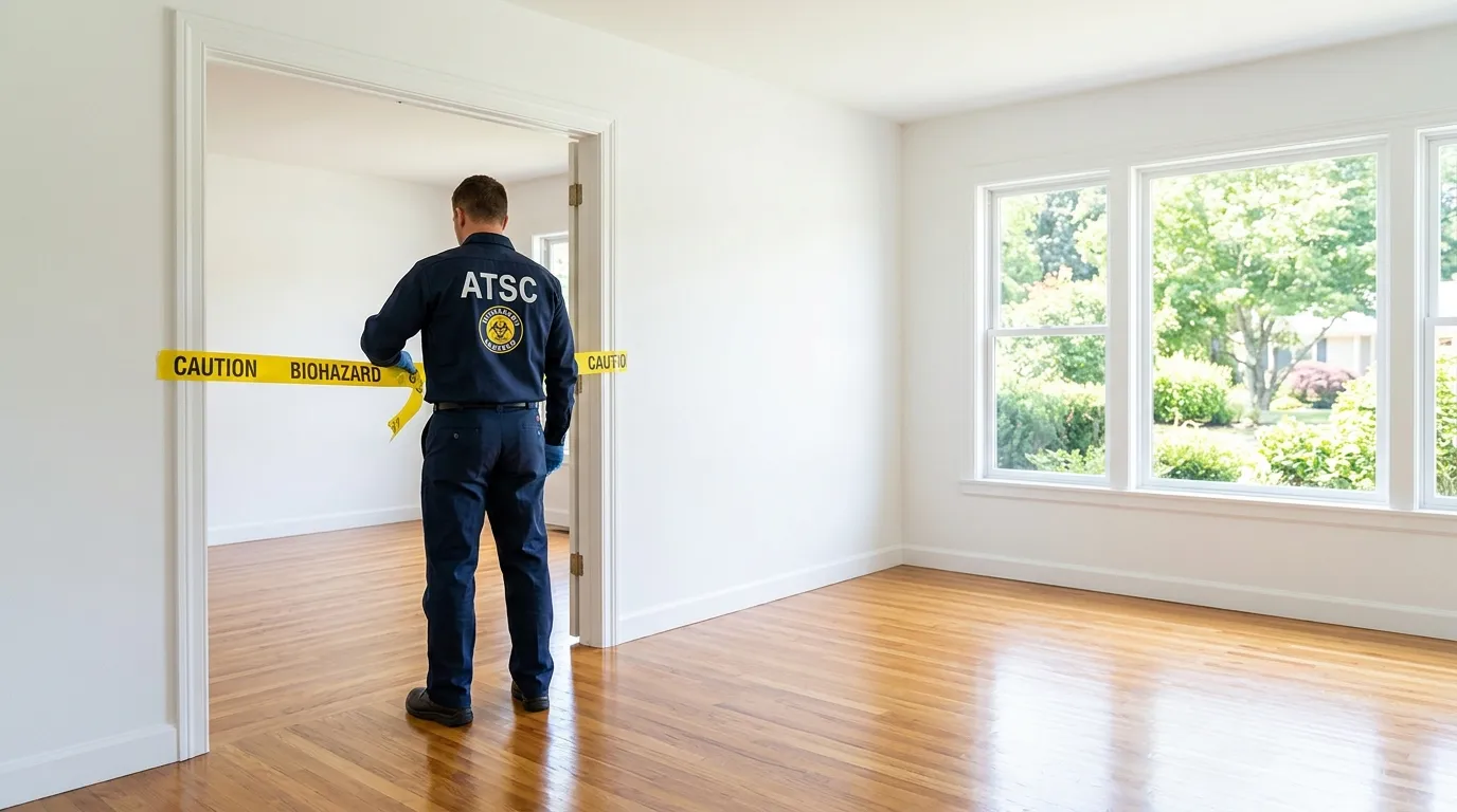 Certified biohazard cleanup crew performing Crime Scene Cleanup in Wayne